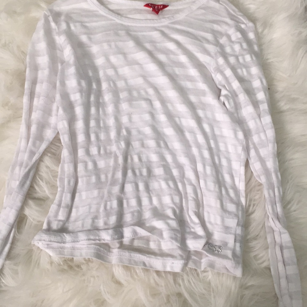 White striped longsleeve shirt by guess